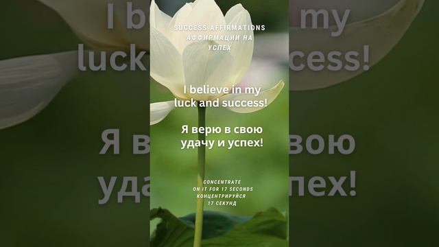 Я верю в свою удачу и успех! 17 секунд