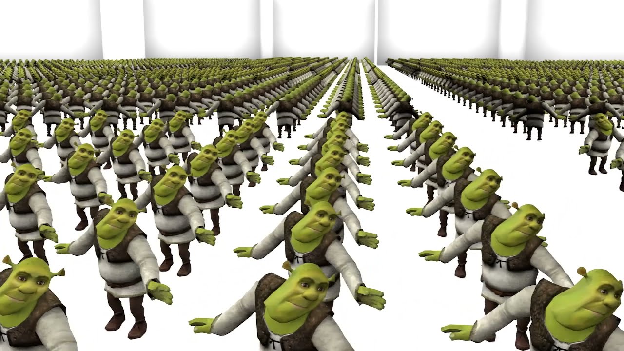 Армия Шреков танцует под Шрексофон (An army of Shrek dancing to ...