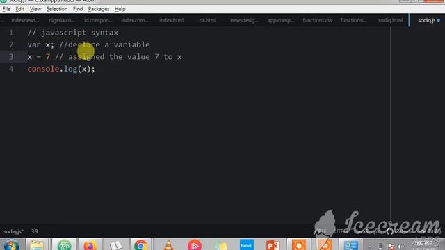 class javascript 6 - JavaScript Syntax (declaring and assigning variables)