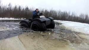 Вездеход ЛитЛ выход с воды на лёд