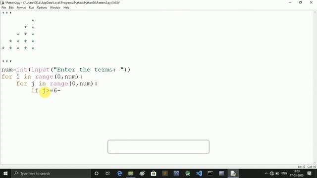Star Printing Pattern In Python Part-2