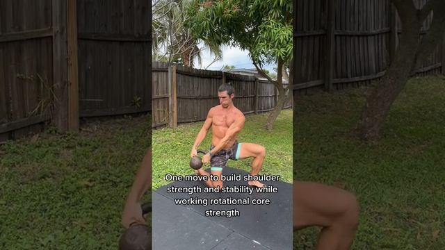 Hammer your shoulders and core with one move. Another great reason to use kettlebells.