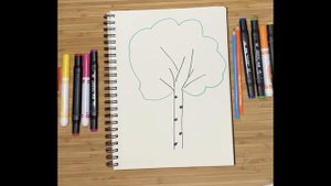 Урок рисования для детей от 2-3 лет. Рисуем Березку!