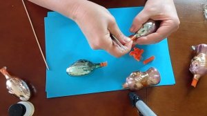 Реставрация елочных игрушек. Восстановление ножки с помощью эпоксидного клея.