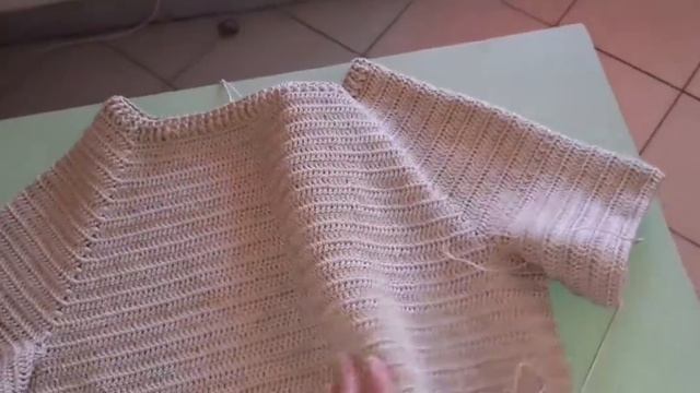 ФУТБОЛКА КРЮЧКОМ. Реглан сверху. 100% хлопок.ЧАСТЬ 3.