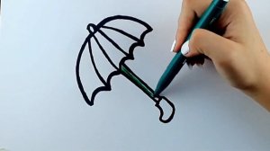 Drawing an umbrella for children / bolalar uchun soyabon chizish / Рисование Зонтик для детей