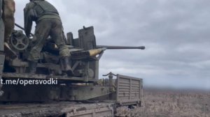 Зенитная установка С-60 2 армии точно отрабатывает по позициям ВСУ.
