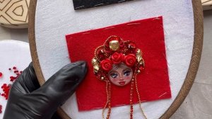 Мастер класс по вышивке броши матрешка /брошка-матрешка своими руками/Брошь матрешка