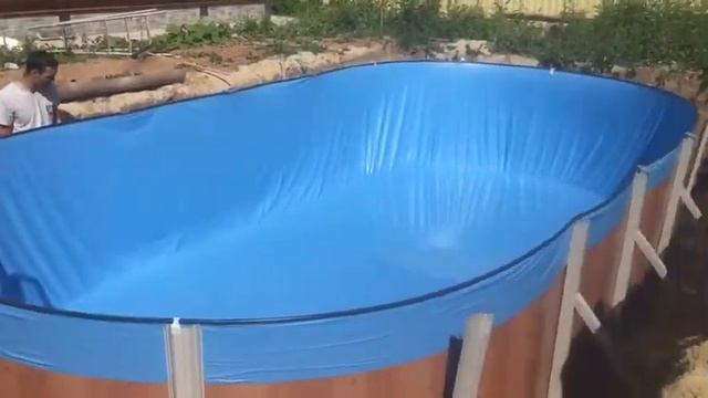 Этапы сборки сборного овального бассейна Atlantic Pool