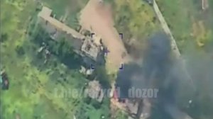 Авиаудар по складу БК ВСУ и стоянке с техникой в районе Купянска/Airstrike at the AFU ammo depot