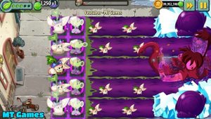 PvZ 2 Challenge - Best Pair Peashooter & Pea Vine Plant Level 1 Vs Veteran Zombot Tuskmaster 10,000