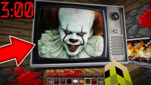 КЛОУН ОНО ПЕННИВАЙЗ в телевизоре в 3 часа ночи в майнкрафт ! PENNYWISE MINECRAFT