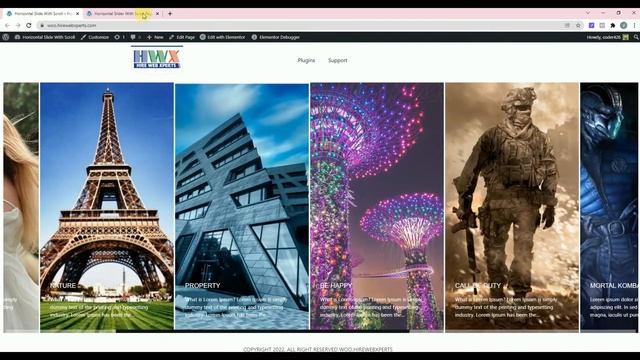 Version 1.0 - How To Use Horizontal Slider with Scroll In WordPress Plugin?
