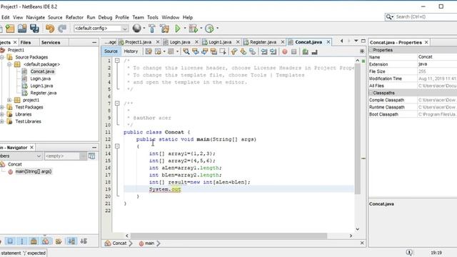 Concatenate two arrays in Java смотреть онлайн