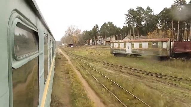 Прибытие поезда на станцию Техническая в Каринторфе, 16 октября 2016 г.