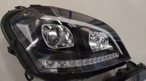 Передние черные фары в стиле W222 для MERCEDES M-Class W164 (05-08)