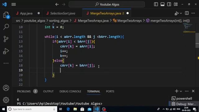 Merge two Sorted Arrays - DSA in Java