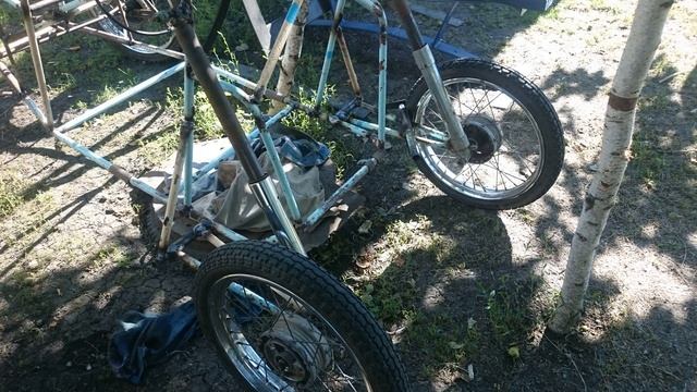 Самодельный детский багги с двигателем от триммера смотреть онлайн