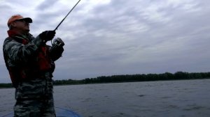 Тарасово. Вываживание сома на спиннинг Vivo.