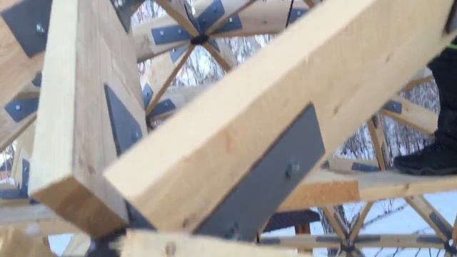 Возведение каркаса для Геодома 4 метра в диаметре смотреть онлайн