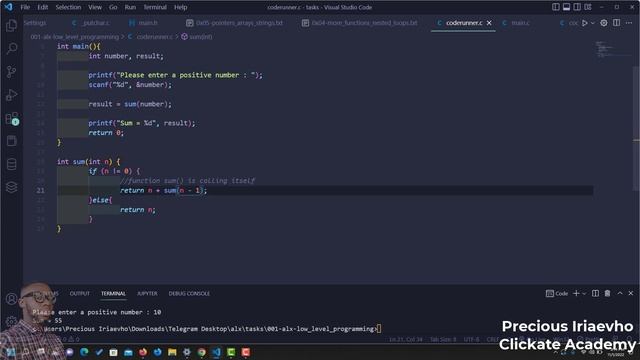 Recursion in C Language - Recursive Function | 0x08. C - Recursion смотреть онлайн
