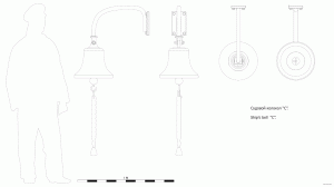 Судовой колокол "С". Чертёж. Ship's bell "C". Drawings.