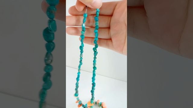 Natural turquoise spiny oyster Red Rutilated Quartz  pendant gemstone jewelry necklace full strand02