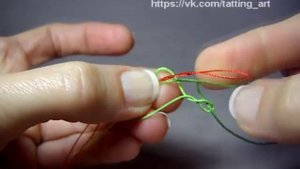 Как спрятать нить в конце плетения фриволите?