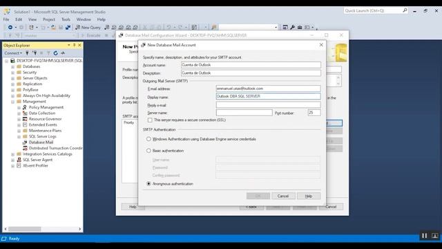 Configurar correo en SQL SERVER #sqlserver  #sqlserverdba