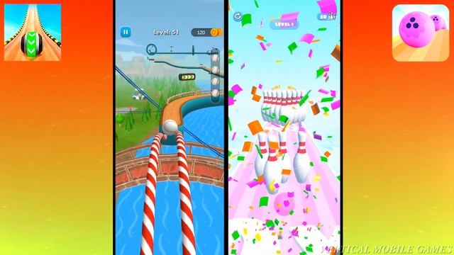 Sky Ball Jump Going Ball 3D vs Bowling Stack 3D смотреть онлайн