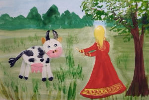 Как нарисовать сказку "Крошечка-хаврошечка".