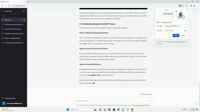 Singularity Container Python PyTorch Why does import torch work on Arch Linux host but fails on Cen