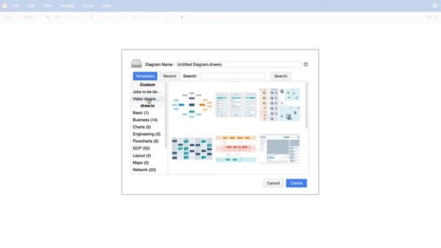 Using custom templates in draw.io for Atlassian Confluence Cloud