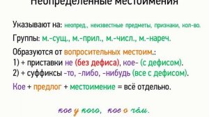 Неопределённые местоимения (6 класс, видеоурок-презентация)