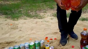 Big Toothpaste Eruption from Heart pit, Giant Coca Cola, Fanta, Mtn Dew, Mirinda vs Mentos