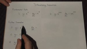 How to differentiate the exponential function easily