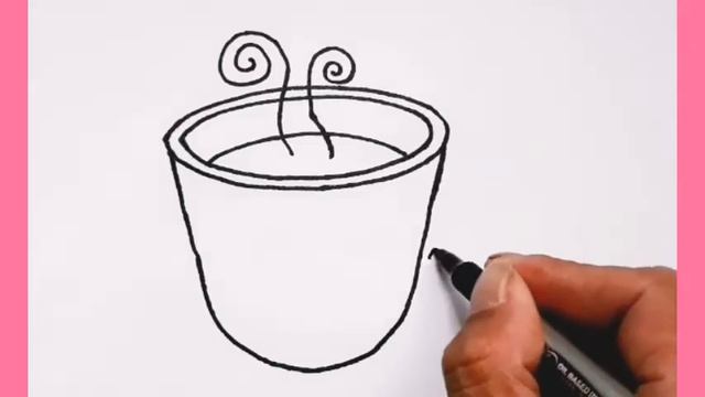 Как нарисовать чашка кофе.  How to draw a cup of coffee
