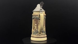 Антикварная пивная кружка Германия 1900 года Мануфактура Адольфа Дизингера Каталог № 546