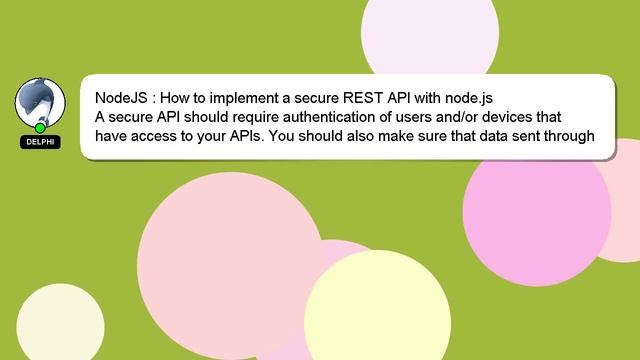 NodeJS : How to implement a secure REST API with node.js
