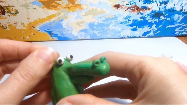 Крокодил из мультфильма Зебра в клеточку из пластилина. Zebra made of plasticine смотреть онлайн