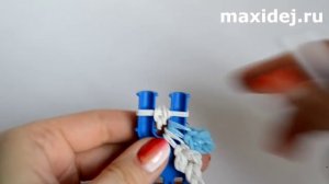 Снежинка из резинок на рогатке | Snowflake Rainbow Loom