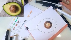 Скетчинг маркерами для начинающих. Урок рисования "Авокадо".