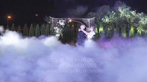 Тяжелый дым + холодные фонтаны (пуск на улице вечером)