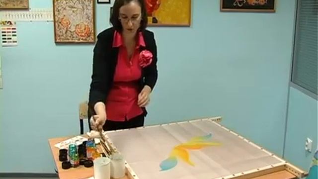 БАТИК- контурная техника.Платок.avi.mp4 смотреть онлайн