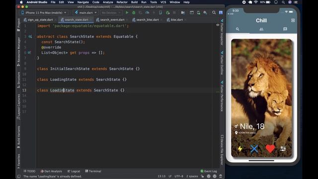 Build Flutter Tinder Clone with Firebase & BLoC #21/41 Search State & Search Event смотреть онлайн