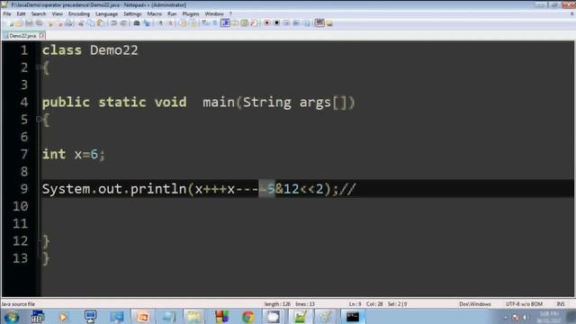 Operator Precedence in java (in Hindi) part-9
