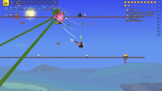 Terraria 1.3.0.7: Expert Plantera kill (Enraged, surface) смотреть онлайн