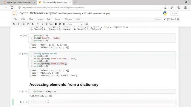 Dictionaries In Python and Functions | Data Types In Python | Python Tutorials For Beginners Part 7