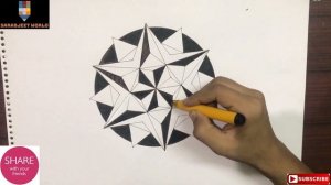 Complex Doodle Zentangle Art Design For Beginners, Easy Tutorial Drawing Step By Step How To Draw