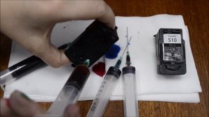 Как заправить черный струйный картридж CANON PG 510, 511)